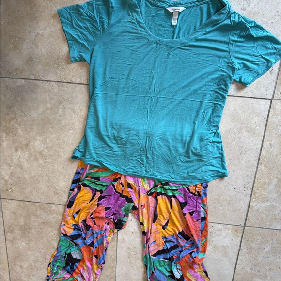 Soma Other - Soma Teal Top with Multicolor Pajama Set